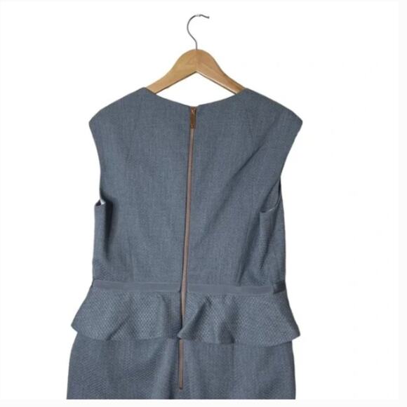 Ted Baker London Nadaed Peplum Dress Mid Grey Size 4 - Picture 11 of 13